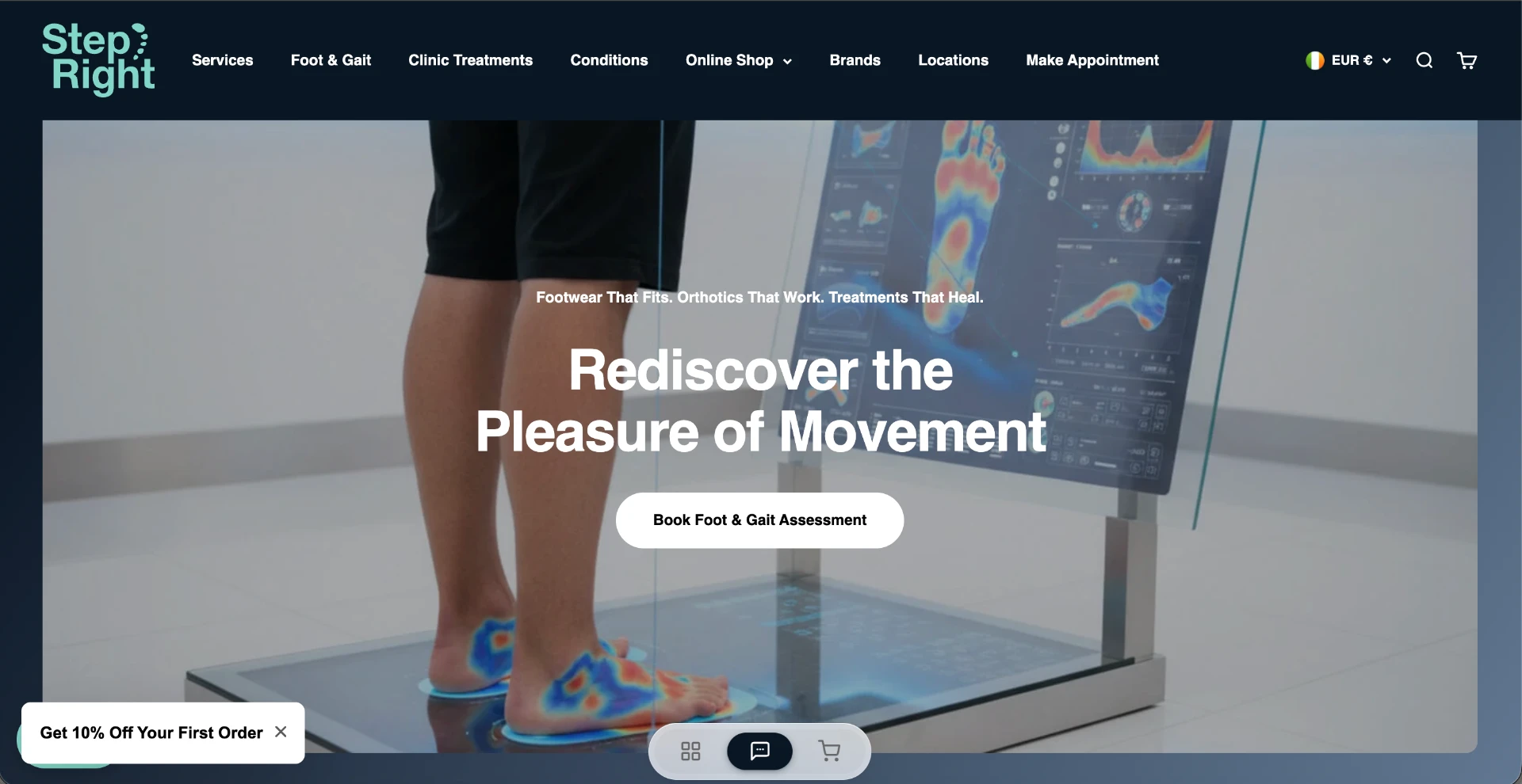 Stepright Footwear website homepage